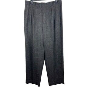 VTG CJ Tyler 38x34 Gray Plaid Pleated Dress Pants 80s Early 90s NWT